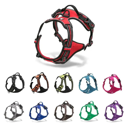 Truelove Hundegeschirr „No-Pull“ – Verstellbares, weich gepolstertes Hundewesten-Geschirr – Reflektierend, würgefrei & mit Easy-Control-Griff – Modell