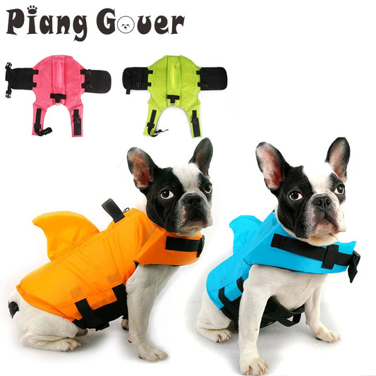 Hunde-Schwimmweste im Haifisch-Design – Rettungsweste für Hunde zum Schwimmen, leichte Sommer-Badebekleidung für Haustiere