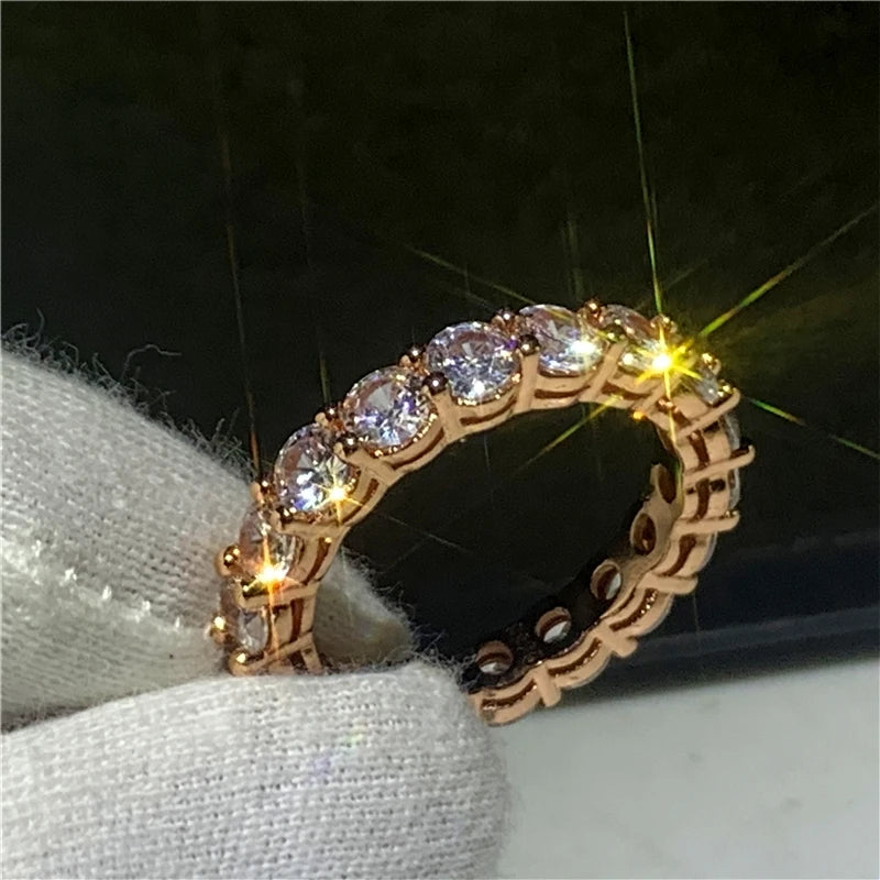 Wholesale Eternity Band Promise ring 925 Sterling silver Diamond cz Engagement Wedding Rings for women Men Finger Party Jewelry