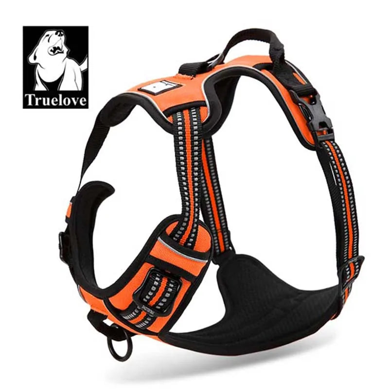 Truelove Reflective Nylon Dog Harness - No-Pull Harness for Small, Medium and Large Dogs, Padded and Breathable Service Dog Vest, Soft and Adjustable.