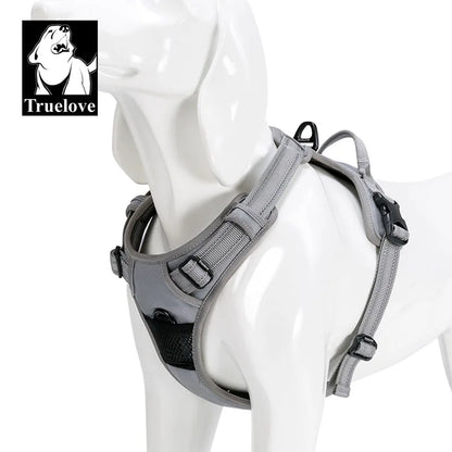 Truelove Reflective Nylon Dog Harness - No-Pull Harness for Small, Medium and Large Dogs, Padded and Breathable Service Dog Vest, Soft and Adjustable.