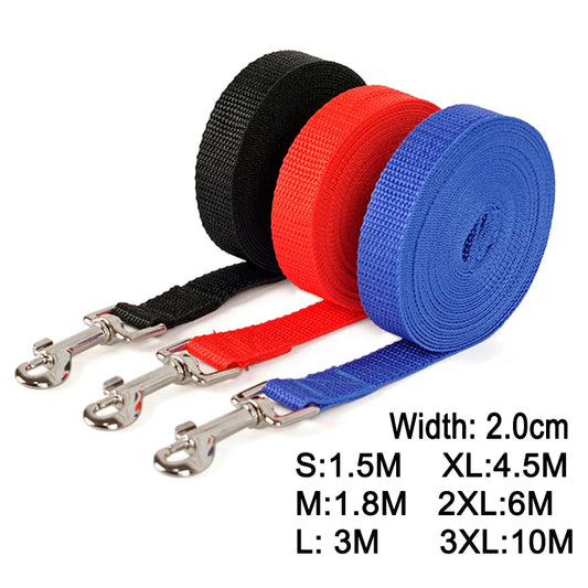 Nylon-Trainingsleine für Hunde – robuste Führleine für Spaziergänge und Training, geeignet für Hunde und Katzen – Längen: 1,5 m, 1,8 m, 3 m, 4,5 m, 6 m oder 10 m.