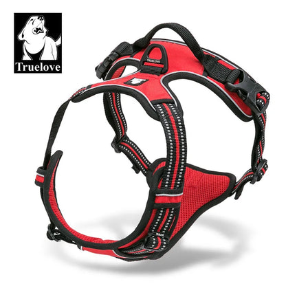 Truelove Reflective Nylon Dog Harness - No-Pull Harness for Small, Medium and Large Dogs, Padded and Breathable Service Dog Vest, Soft and Adjustable.