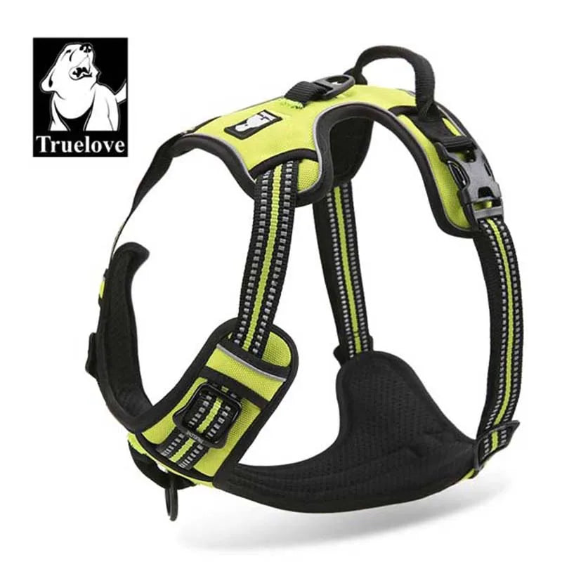 Truelove Reflective Nylon Dog Harness - No-Pull Harness for Small, Medium and Large Dogs, Padded and Breathable Service Dog Vest, Soft and Adjustable.