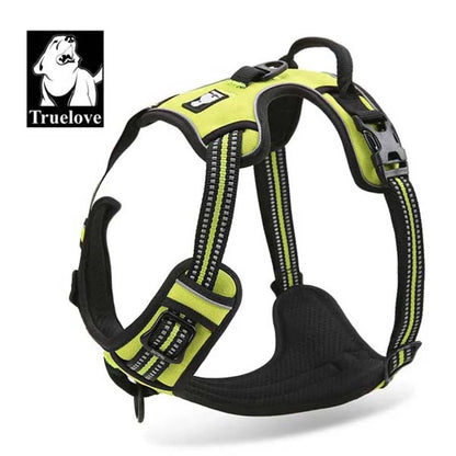 Truelove Reflective Nylon Dog Harness - No-Pull Harness for Small, Medium and Large Dogs, Padded and Breathable Service Dog Vest, Soft and Adjustable.