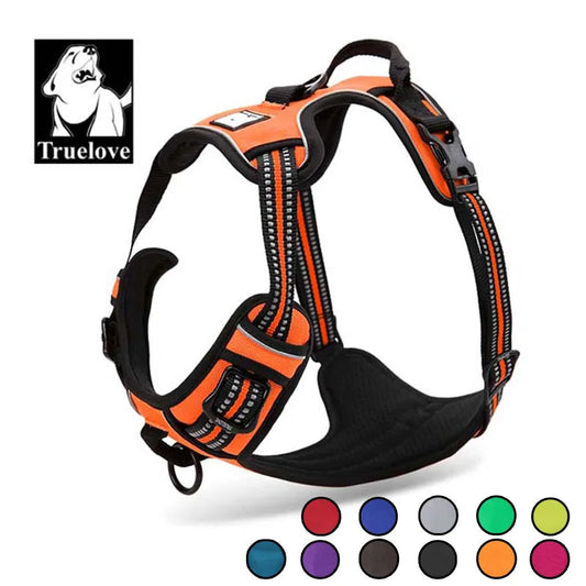 Truelove reflektierendes Hundegeschirr aus Nylon – No-Pull Geschirr für kleine, mittlere und große Hunde, gepolsterte und atmungsaktive Servicehund-Weste, weich und verstellbar.