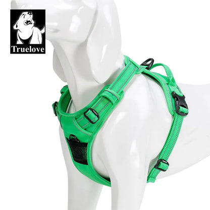 Truelove Reflective Nylon Dog Harness - No-Pull Harness for Small, Medium and Large Dogs, Padded and Breathable Service Dog Vest, Soft and Adjustable.