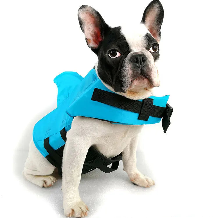 Dog life jacket in shark design – life vest for dogs for swimming, lightweight summer swimwear for pets