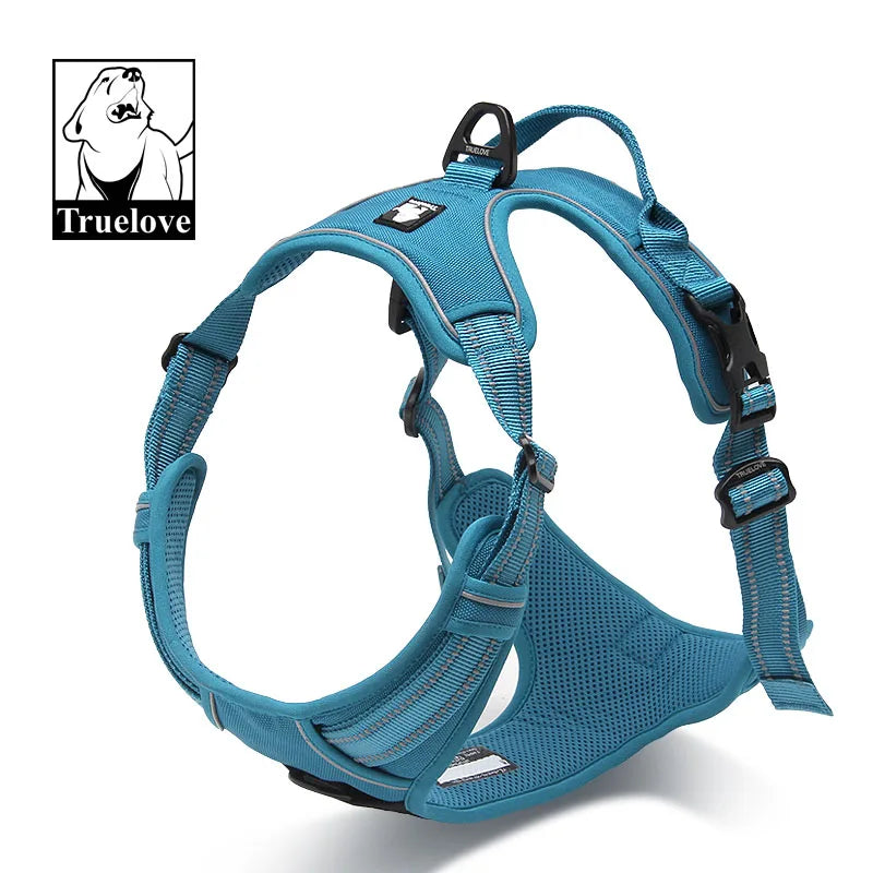 Truelove Reflective Nylon Dog Harness - No-Pull Harness for Small, Medium and Large Dogs, Padded and Breathable Service Dog Vest, Soft and Adjustable.