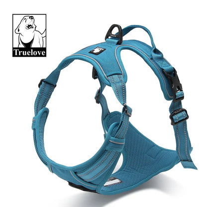 Truelove Reflective Nylon Dog Harness - No-Pull Harness for Small, Medium and Large Dogs, Padded and Breathable Service Dog Vest, Soft and Adjustable.