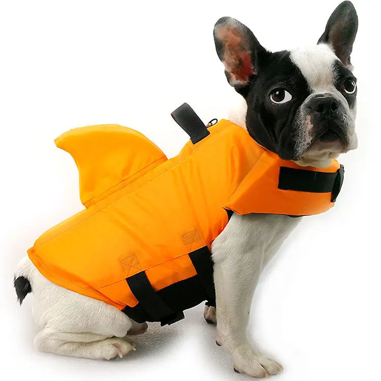 Dog life jacket in shark design – life vest for dogs for swimming, lightweight summer swimwear for pets
