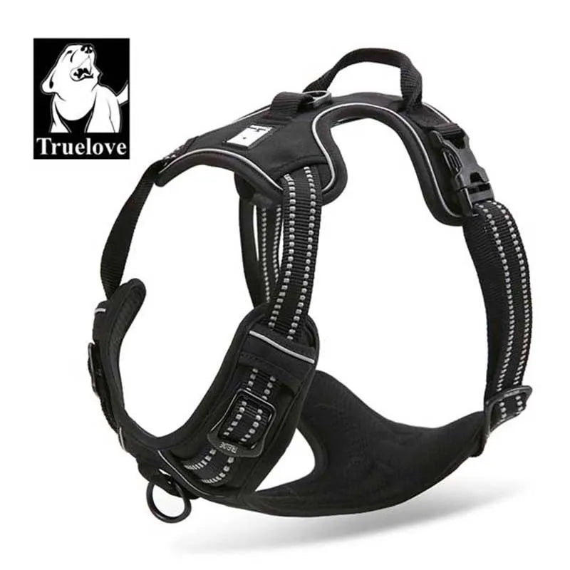 Truelove Reflective Nylon Dog Harness - No-Pull Harness for Small, Medium and Large Dogs, Padded and Breathable Service Dog Vest, Soft and Adjustable.