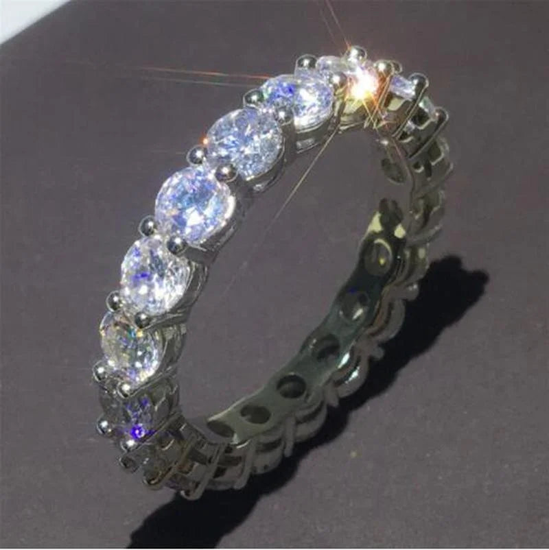 Wholesale Eternity Band Promise ring 925 Sterling silver Diamond cz Engagement Wedding Rings for women Men Finger Party Jewelry