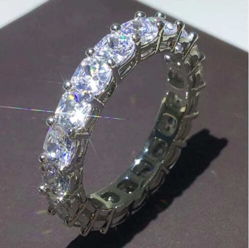 Wholesale Eternity Band Promise ring 925 Sterling silver Diamond cz Engagement Wedding Rings for women Men Finger Party Jewelry