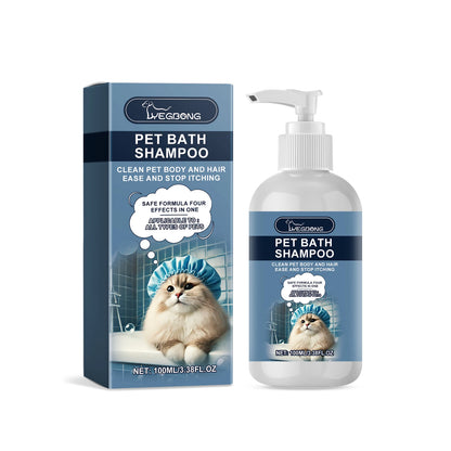 100ml pet bath shampoo for cats and dogs – mild, non-irritating shower gel for daily care that moisturizes, nourishes the coat and reduces odors.
