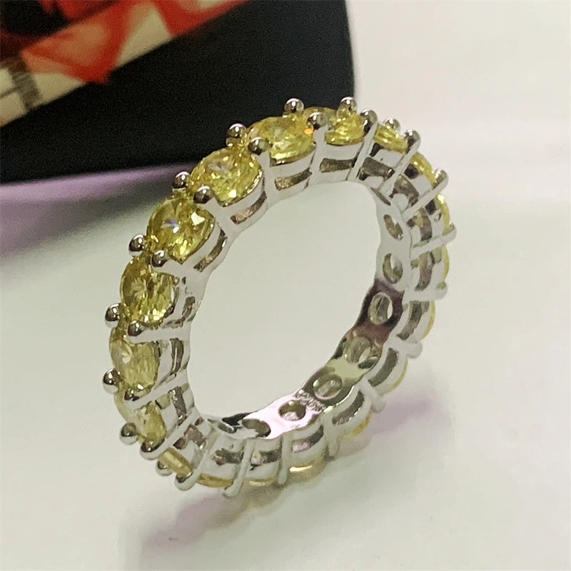 Wholesale Eternity Band Promise ring 925 Sterling silver Diamond cz Engagement Wedding Rings for women Men Finger Party Jewelry