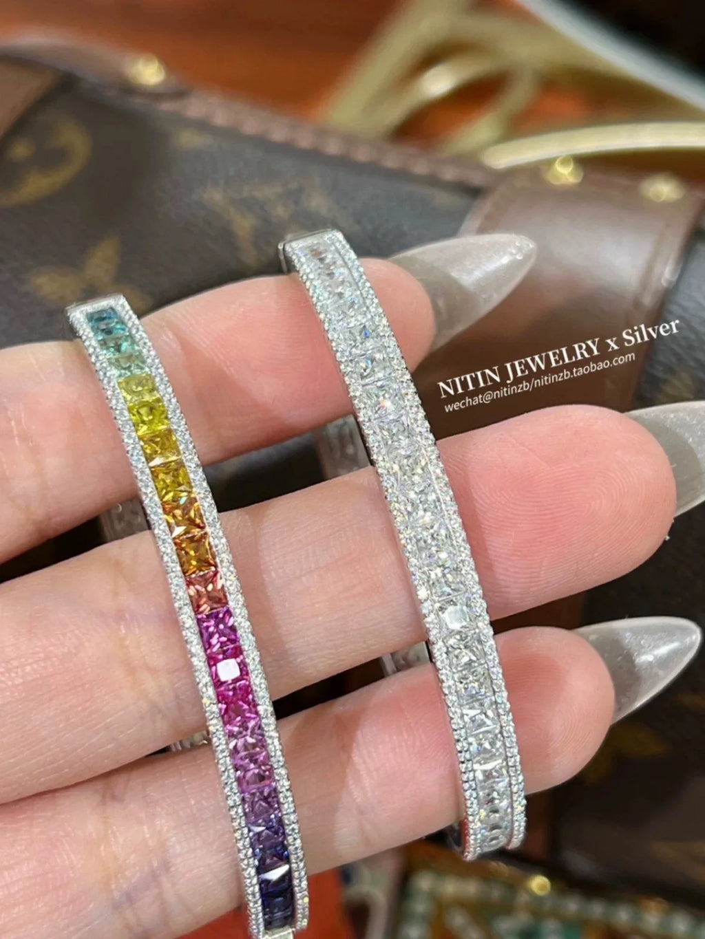 2mm Full Moissanite Bracelets 100% 925 Sterling Silver Plated 18K Gold Luxury Fine Jewelry Bangle Pulseiras De Prata For Women