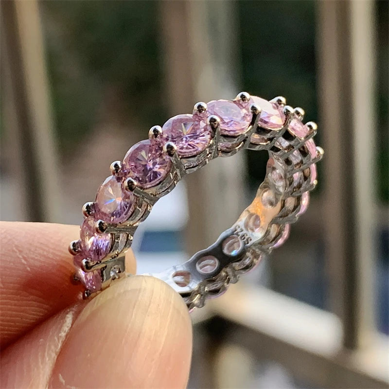 Wholesale Eternity Band Promise ring 925 Sterling silver Diamond cz Engagement Wedding Rings for women Men Finger Party Jewelry