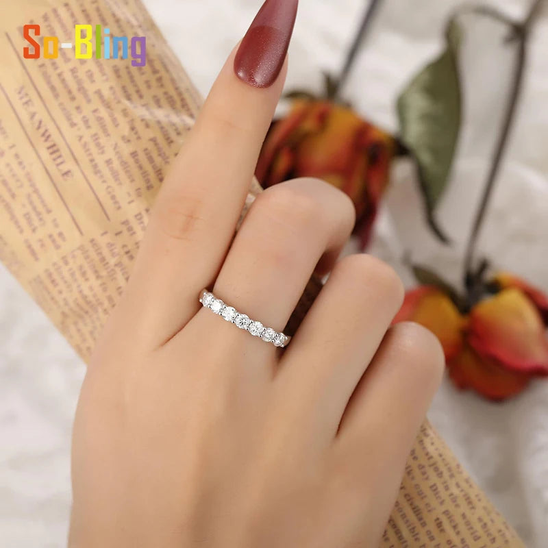 So-Bling S925 Sterling Silver Rings For Women Elegant Fine Cubic Zirconia Ring Bridal Wedding Engagement Women Trendy Jewelry