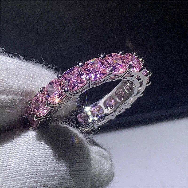 Wholesale Eternity Band Promise ring 925 Sterling silver Diamond cz Engagement Wedding Rings for women Men Finger Party Jewelry
