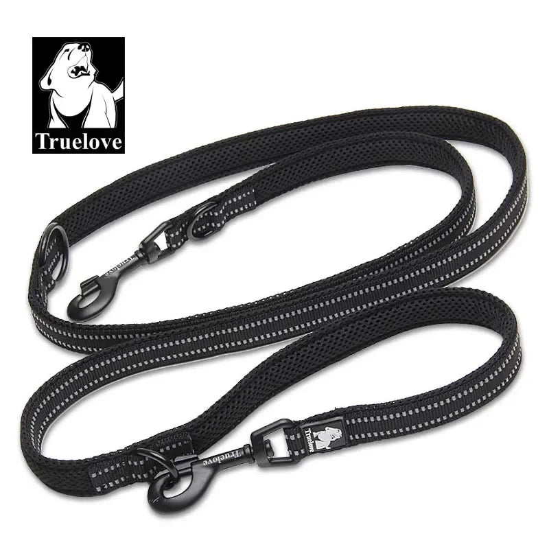 Truelove 7-in-1 Multifunctional Dog Leash – Adjustable, Hands-Free, for Training & Reflective – Multi-Purpose Leash for Walking 2 Dogs