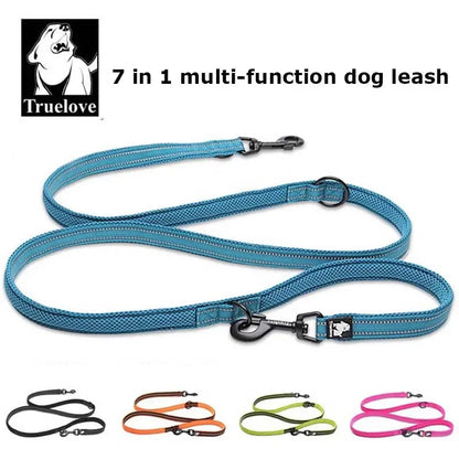 Truelove 7-in-1 Multifunctional Dog Leash – Adjustable, Hands-Free, for Training & Reflective – Multi-Purpose Leash for Walking 2 Dogs
