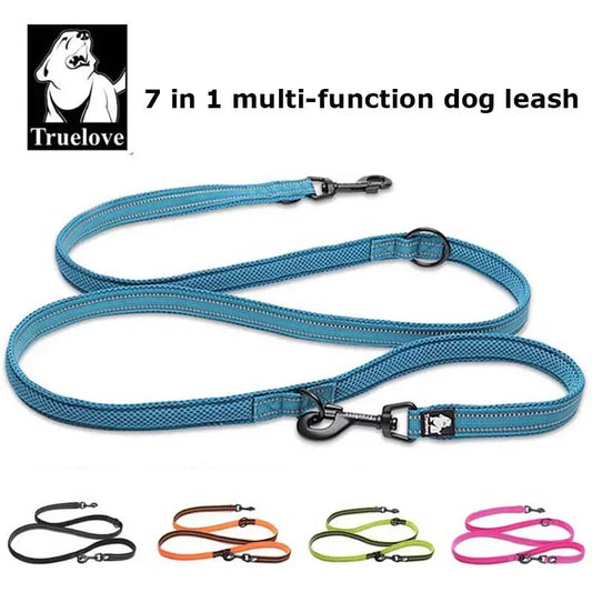 Truelove 7-in-1 Multifunktions-Hundeleine – Verstellbar, Freihändig, für Training & Reflektierend – Mehrzweckleine zum Führen von 2 Hunden