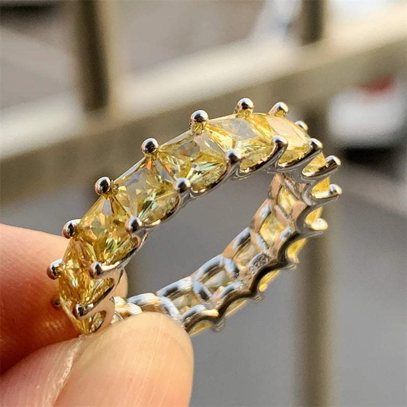 Wholesale Eternity Band Promise ring 925 Sterling silver Diamond cz Engagement Wedding Rings for women Men Finger Party Jewelry