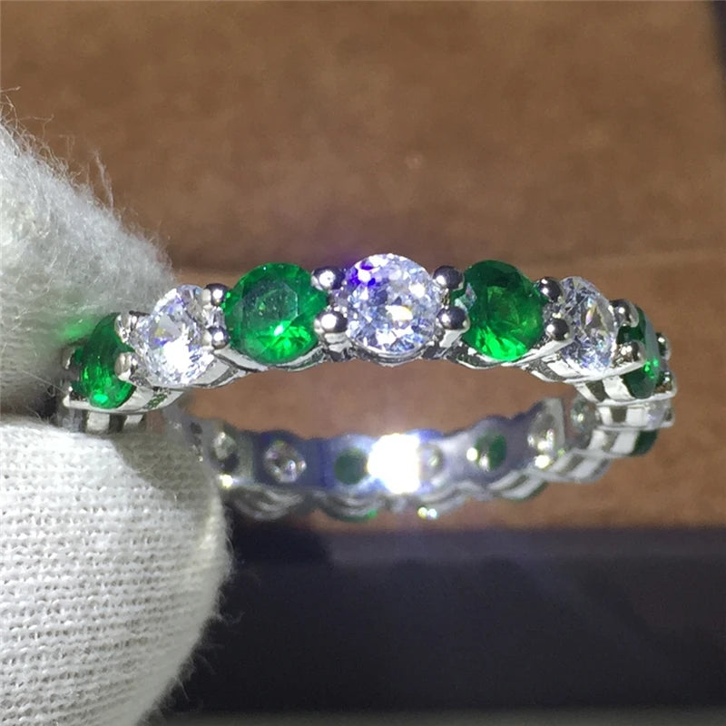 Wholesale Eternity Band Promise ring 925 Sterling silver Diamond cz Engagement Wedding Rings for women Men Finger Party Jewelry