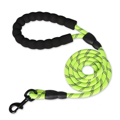 Reflektierende Hundeleine für Spaziergänge bei Nacht – robuste runde Outdoor-Leine in mehreren Farben, geeignet für kleine, mittlere und große Hunde