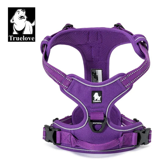 Truelove Hundegeschirr „No-Pull“ – Verstellbares, weich gepolstertes Hundewesten-Geschirr – Reflektierend, würgefrei & mit Easy-Control-Griff – Modell