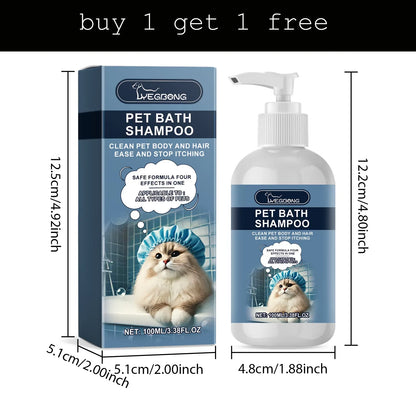 100ml pet bath shampoo for cats and dogs – mild, non-irritating shower gel for daily care that moisturizes, nourishes the coat and reduces odors.